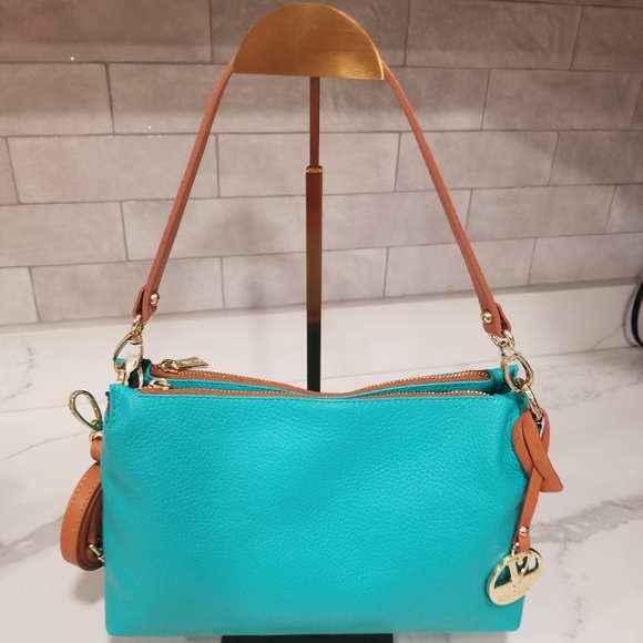 Valentina Bags Nwt Valentina Italian Teal Green Pebbled Leather